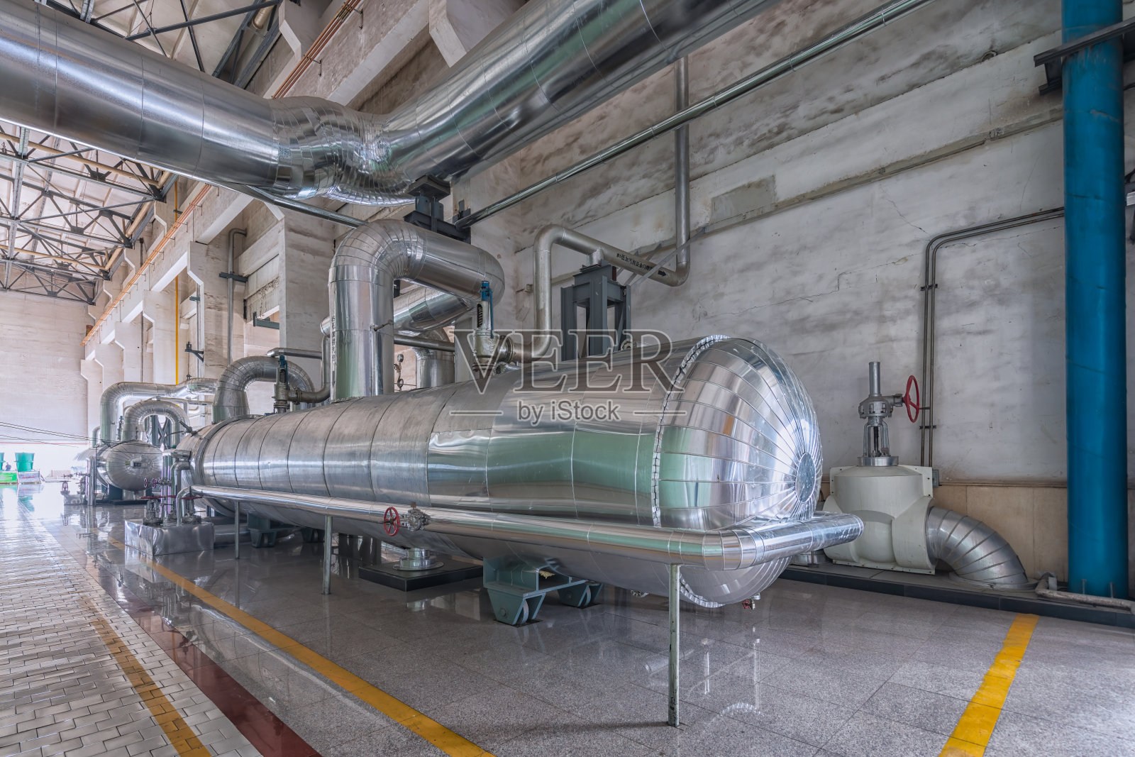 火电厂厂房管道机械及设备照片摄影图片