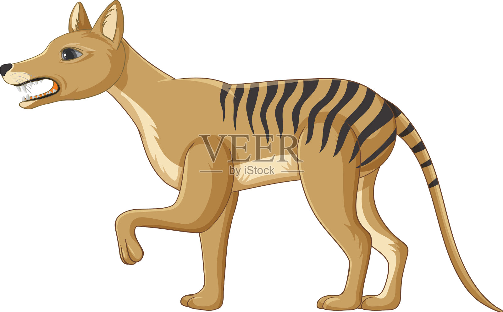 塔斯马尼亚虎已灭绝的动物设计元素图片