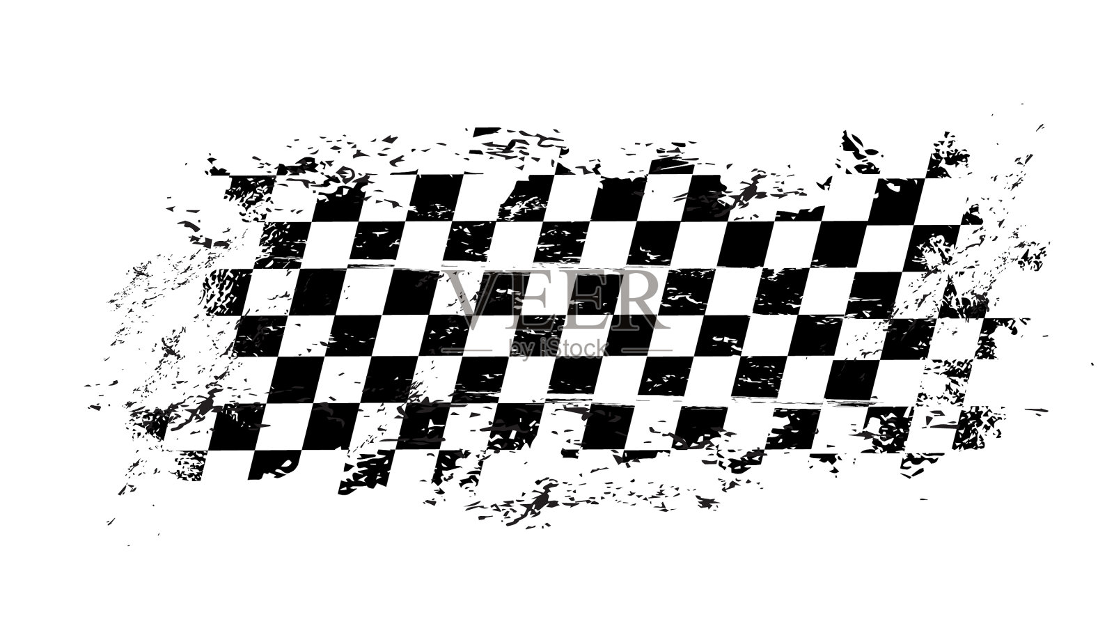 Grunge赛车旗方格运动赛车插画图片素材
