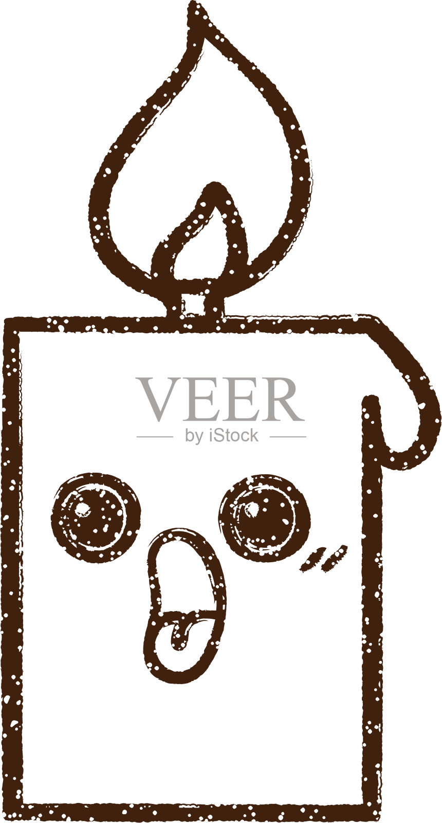 燃烧的蜡烛炭笔画设计元素图片