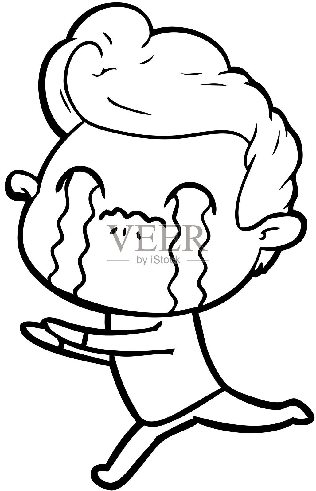 卡通人物哭泣设计元素图片