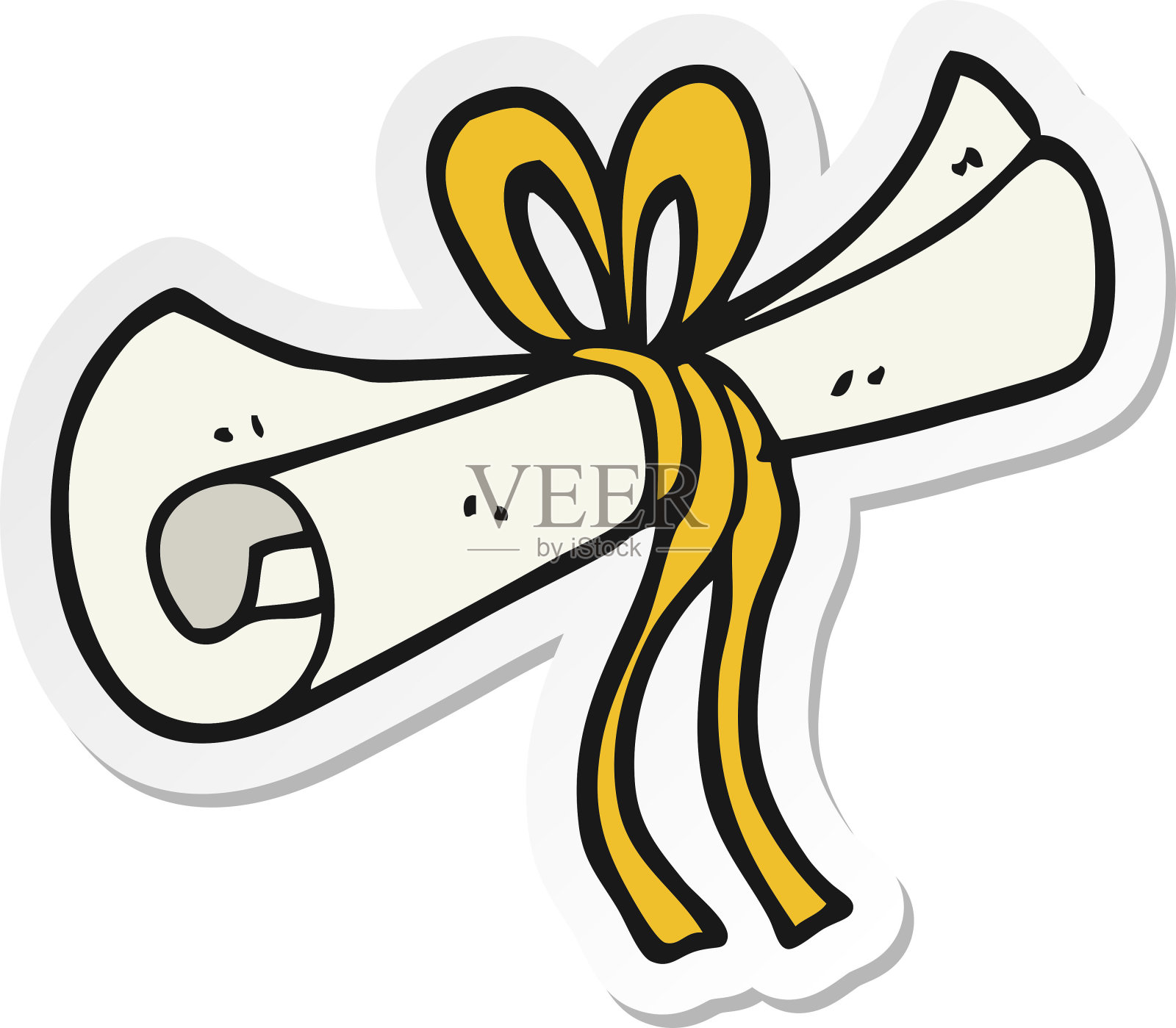 卡通画卷的贴纸设计元素图片