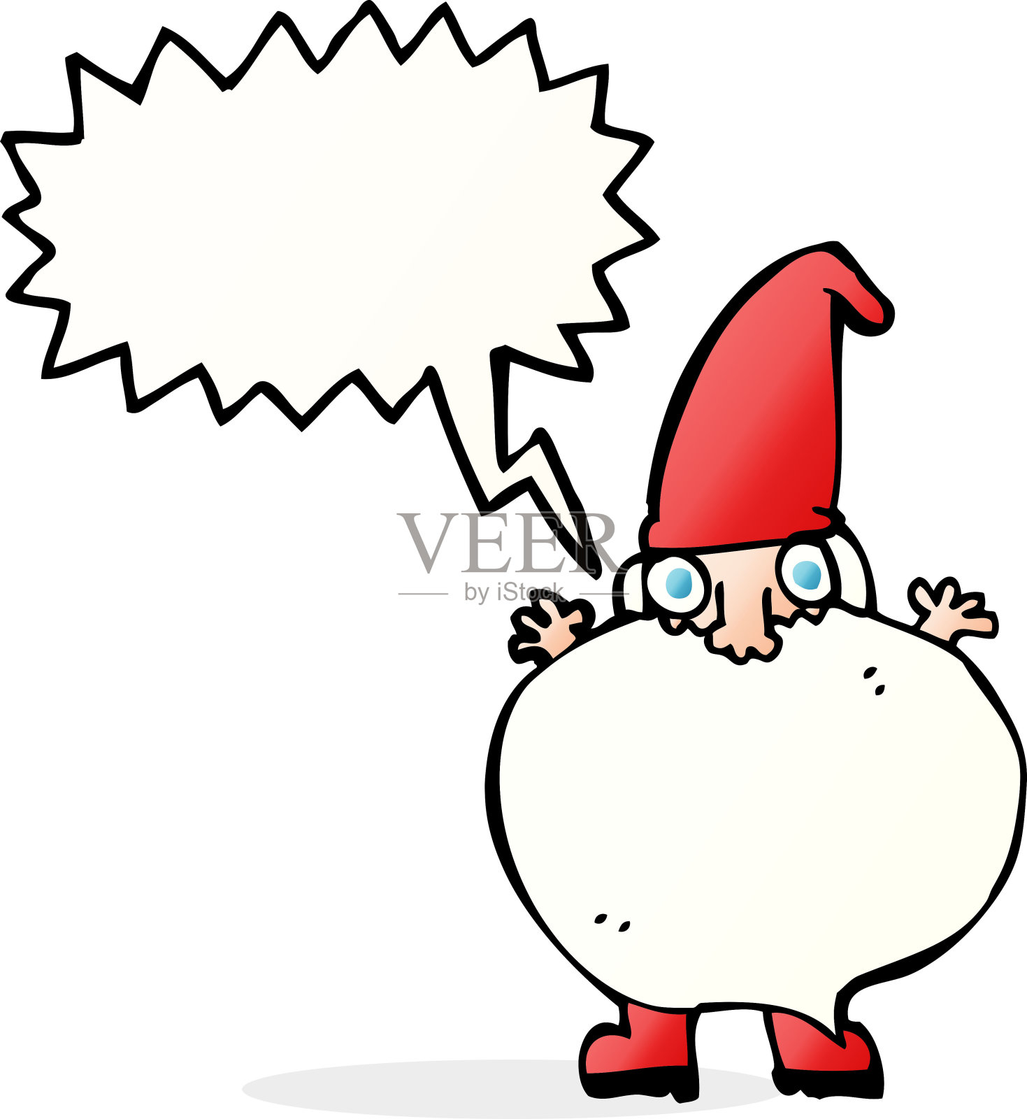 卡通小圣诞老人说话泡泡插画图片素材