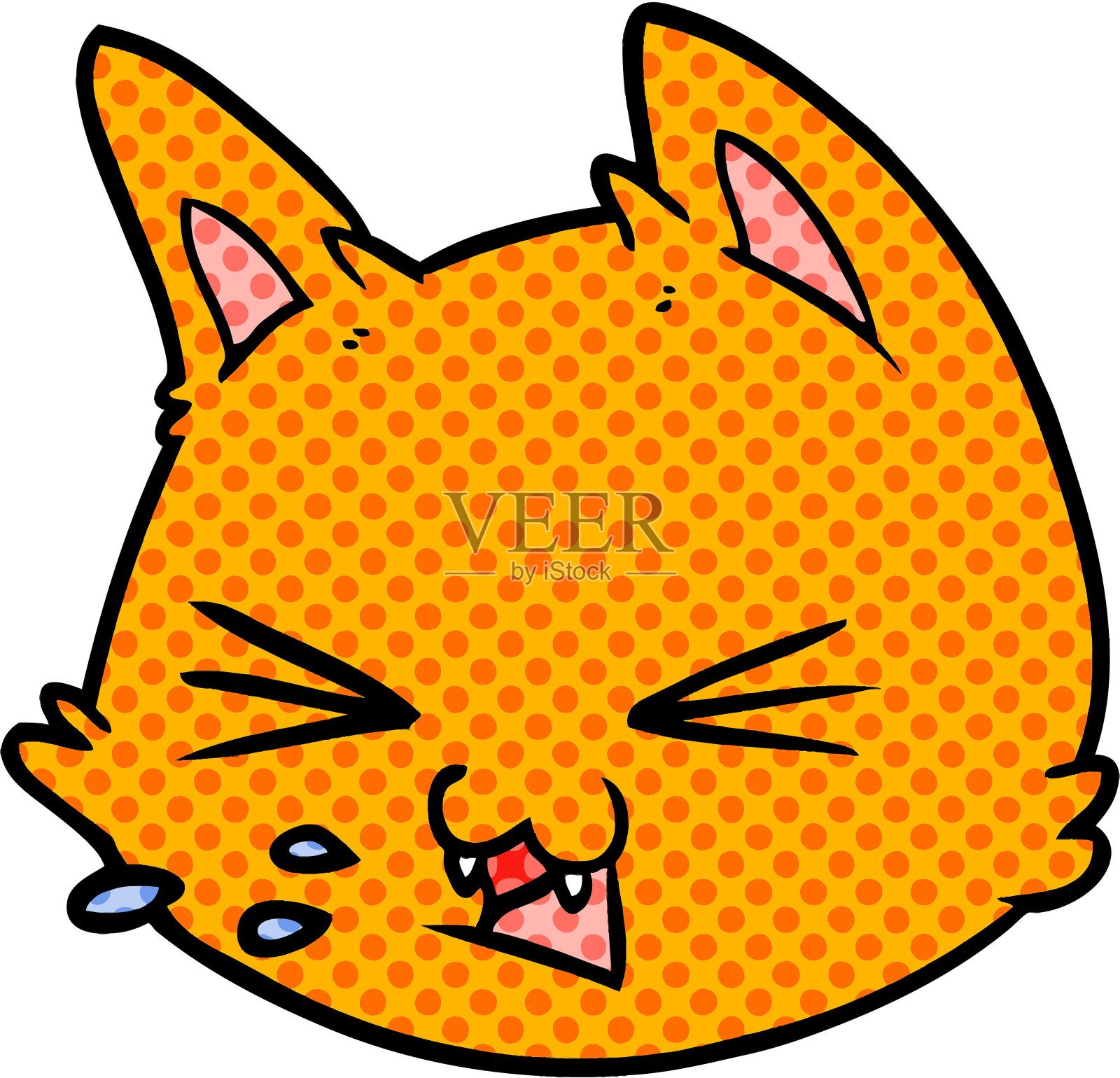 吐卡通猫脸设计元素图片