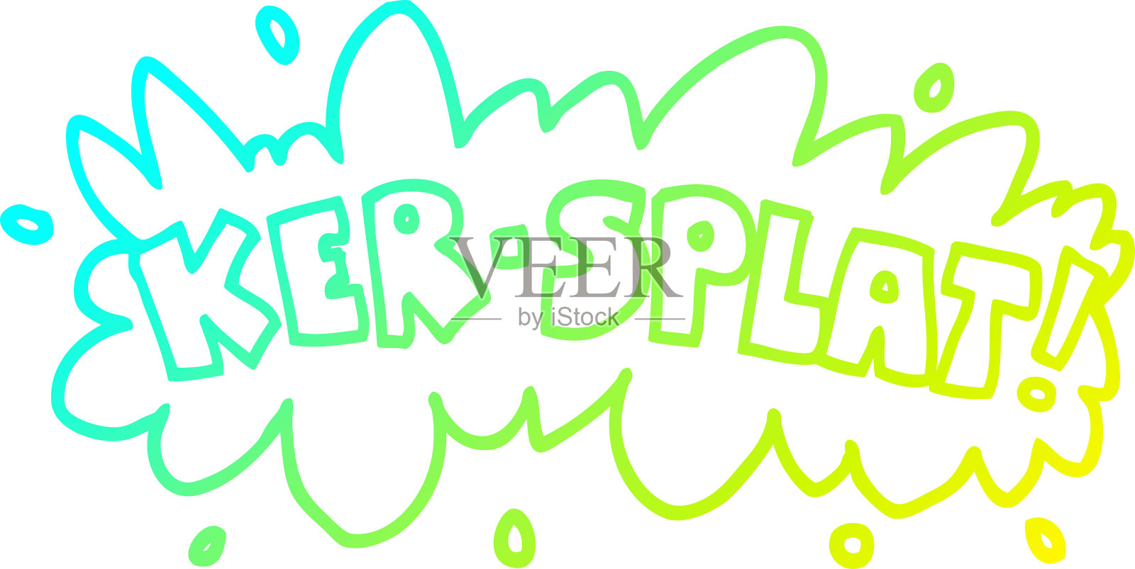 冷梯度线画一个卡通字ker splat设计元素图片