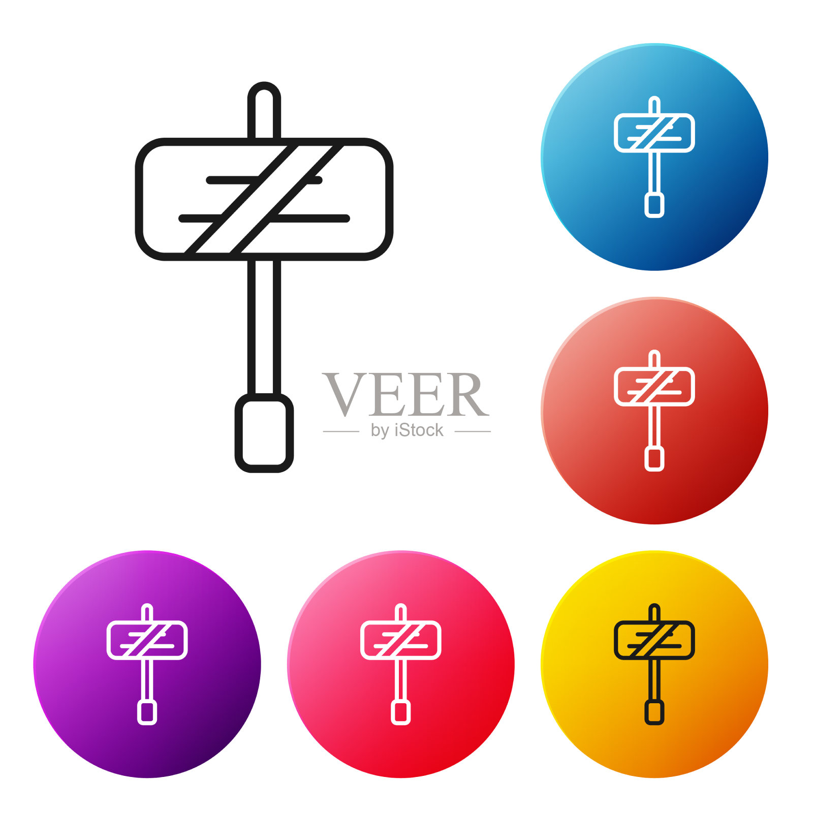 黑线道路交通标志标志图标图标素材