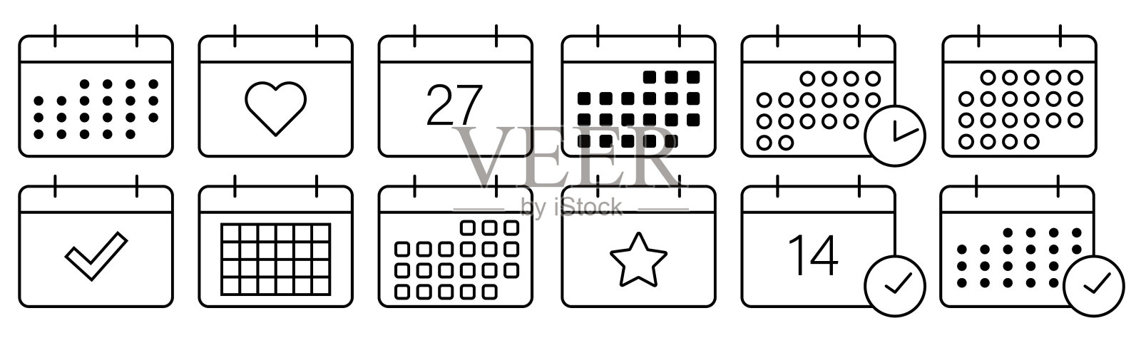 日历图标集图标素材