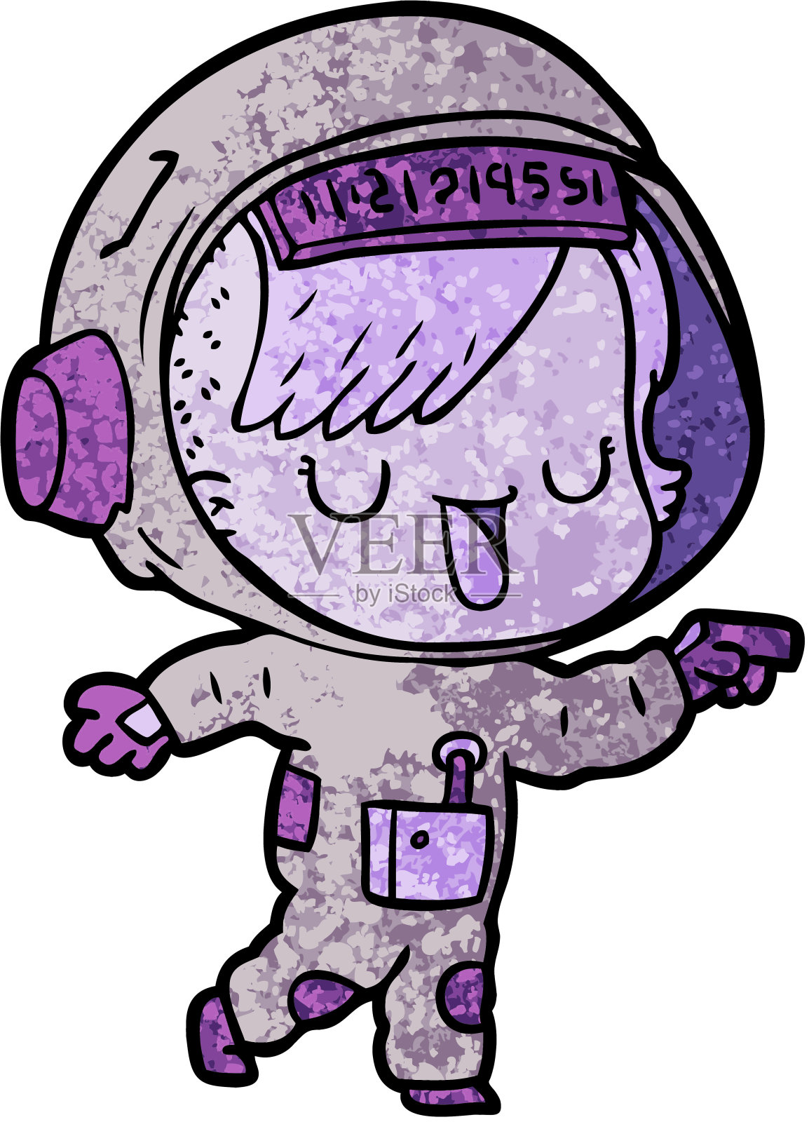 卡通女宇航员插画图片素材