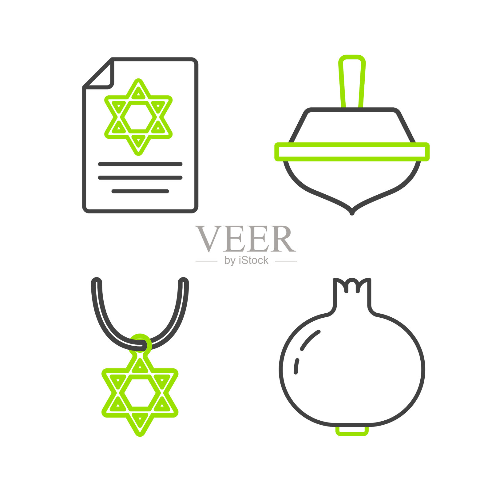 套线石榴大卫之星项链上图标素材