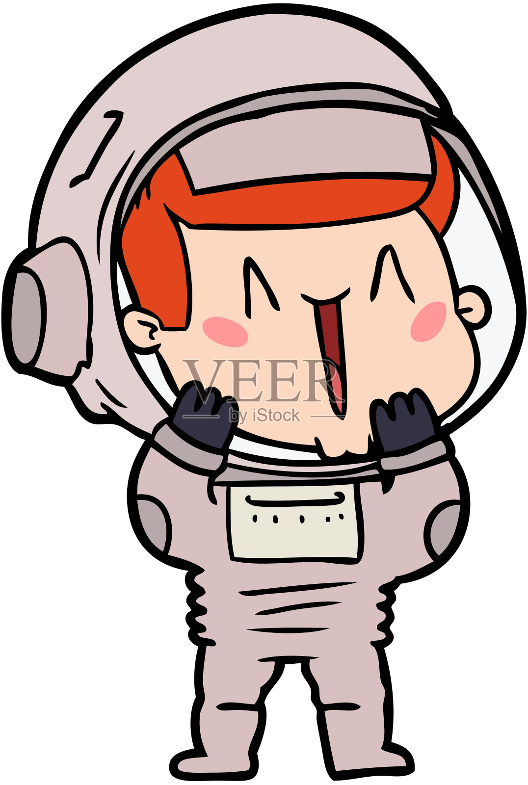 快乐的卡通宇航员插画图片素材