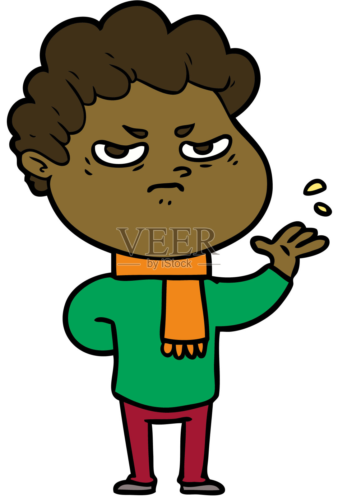 卡通愤怒的人设计元素图片