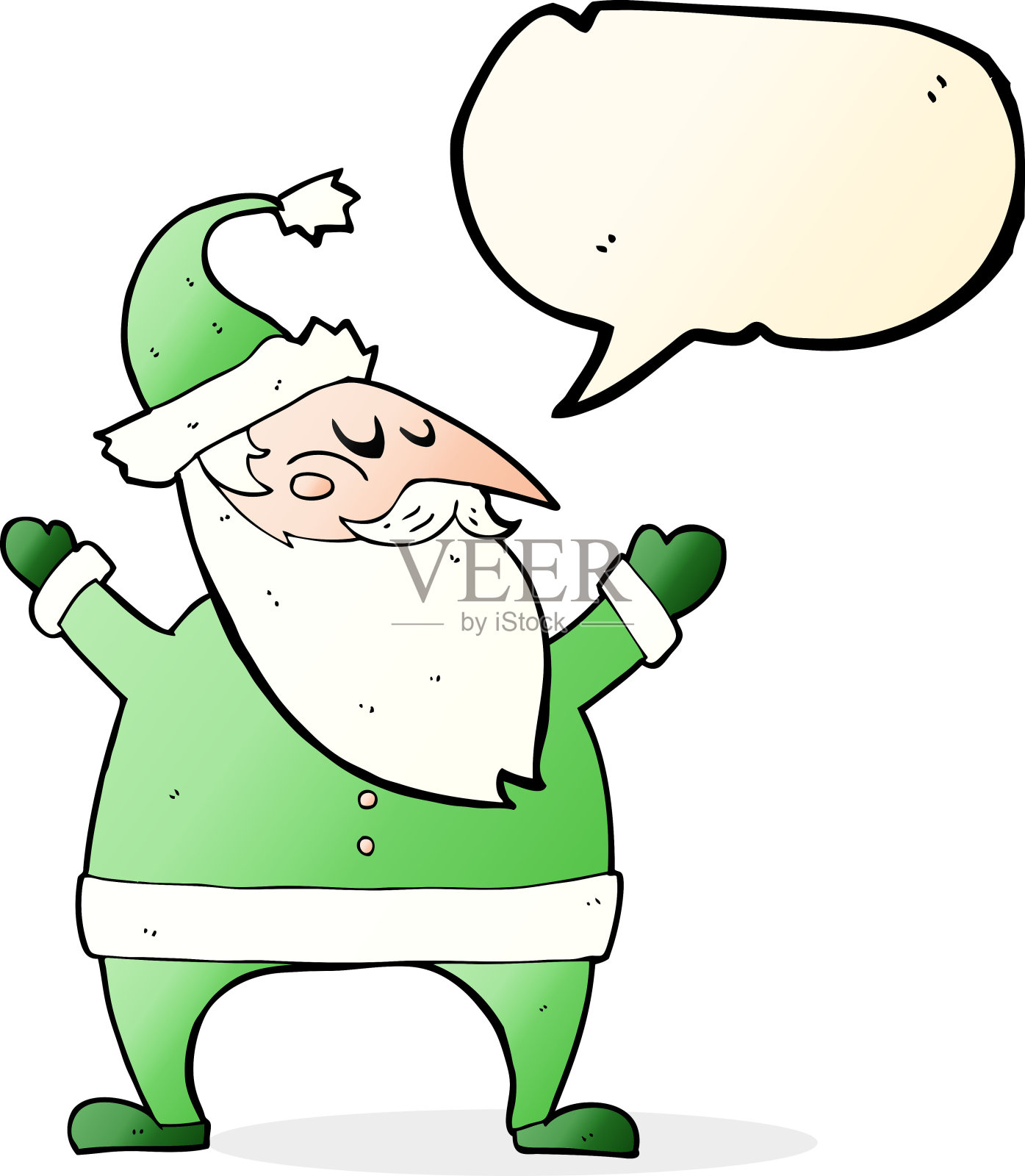 卡通圣诞老人带有语音泡泡设计元素图片