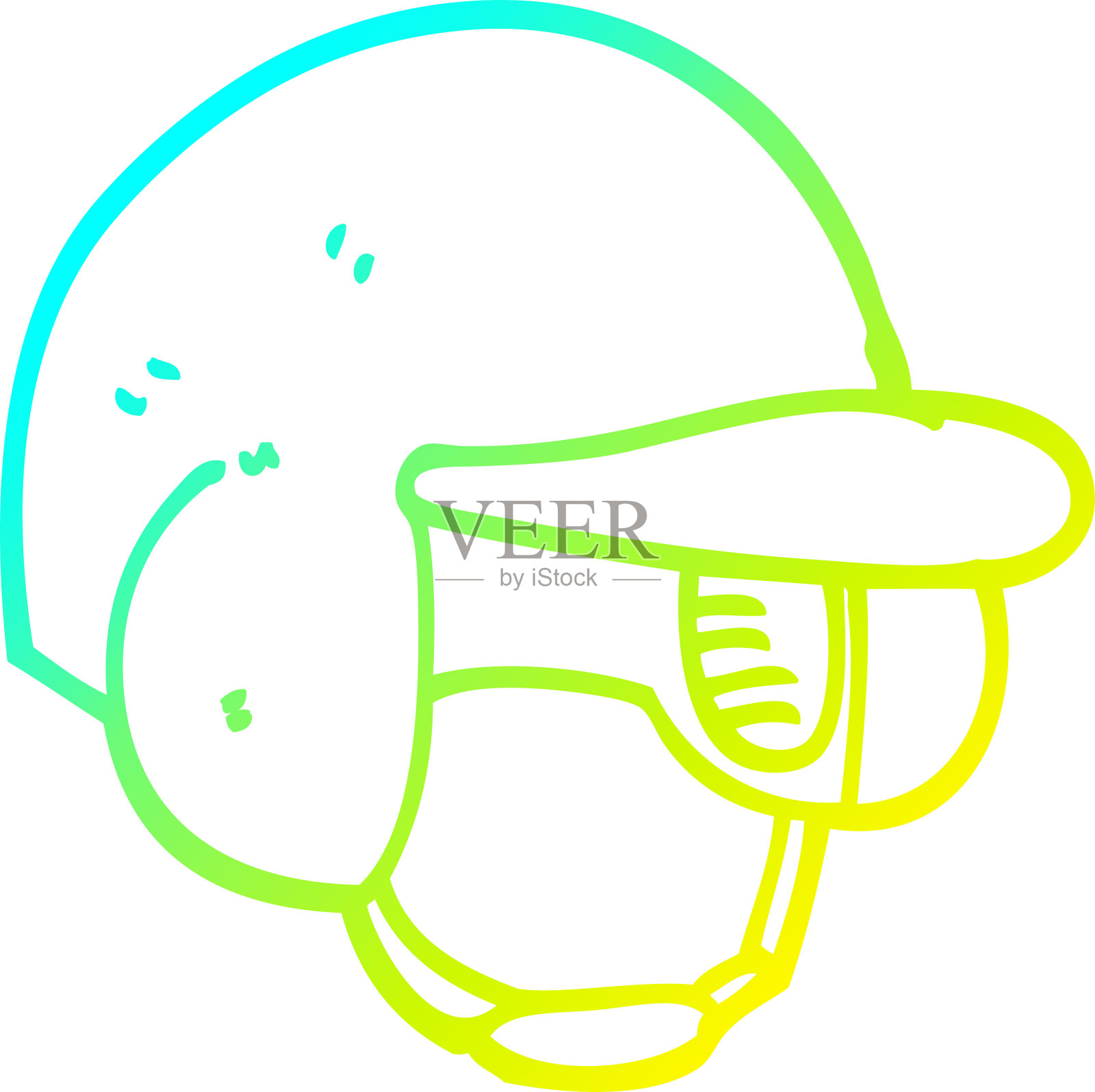 冷梯度线绘制卡通棒球头盔设计元素图片