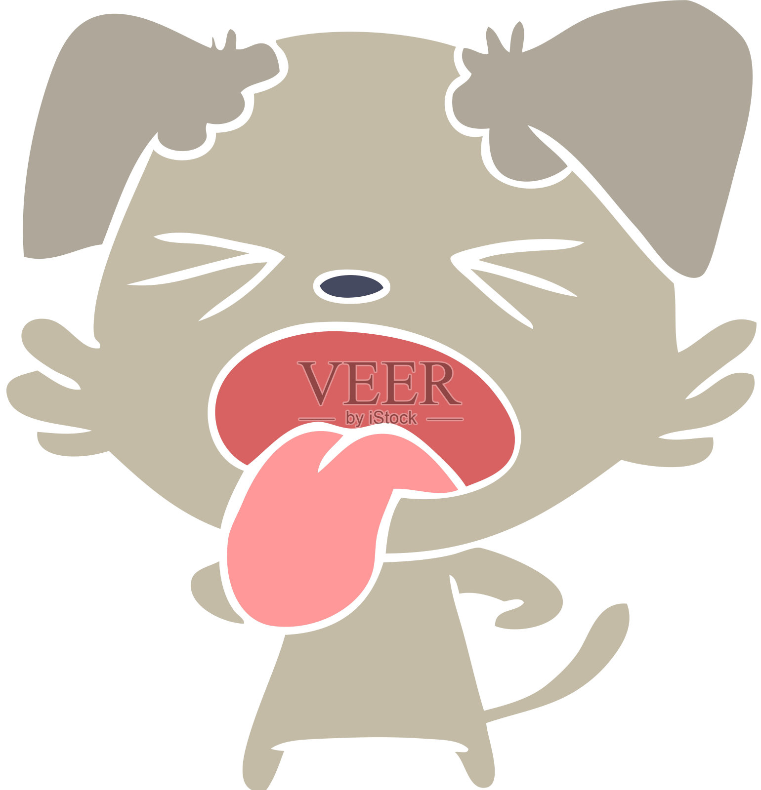 平面色彩风格卡通恶心狗设计元素图片