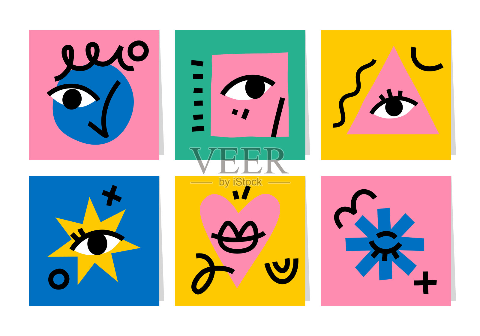 带有抽象形状的极简主义海报或卡片。插画图片素材