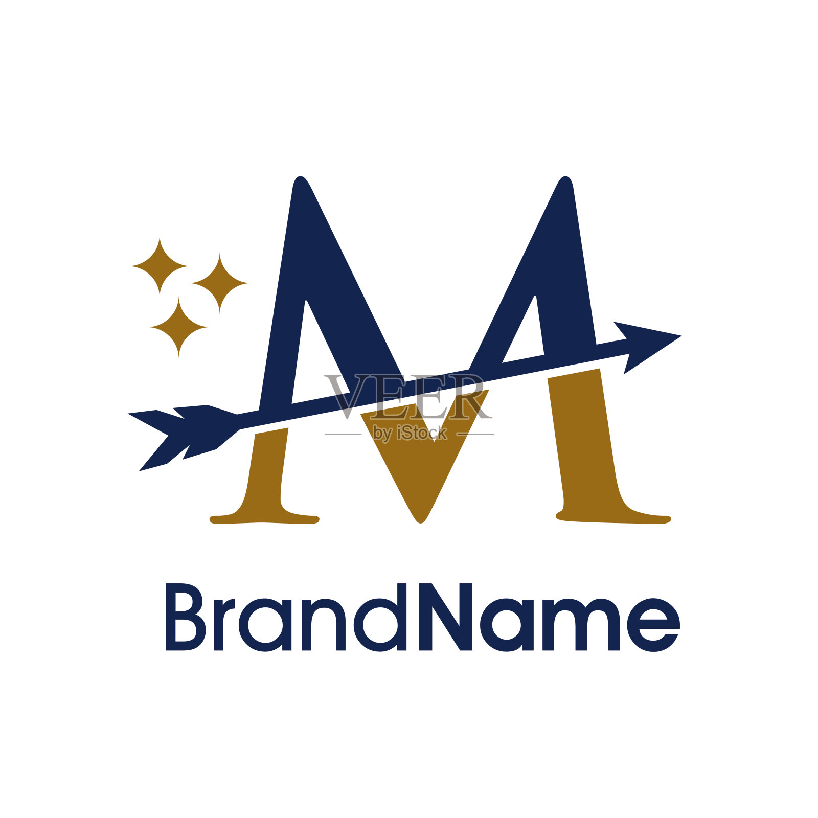 首字母M箭头标志插画图片素材