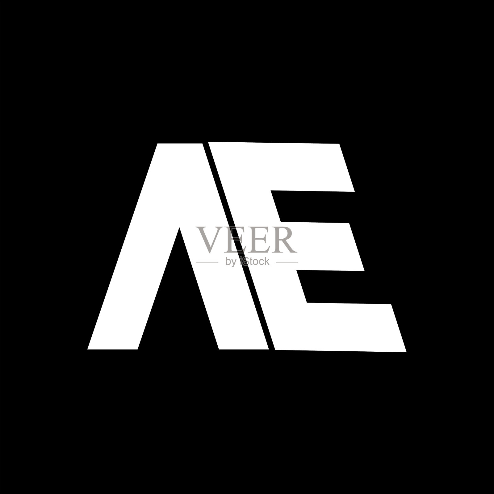 AE或EA字母。独特的有吸引力的创意现代初始AE EA AE初始基于字母图标插画图片素材