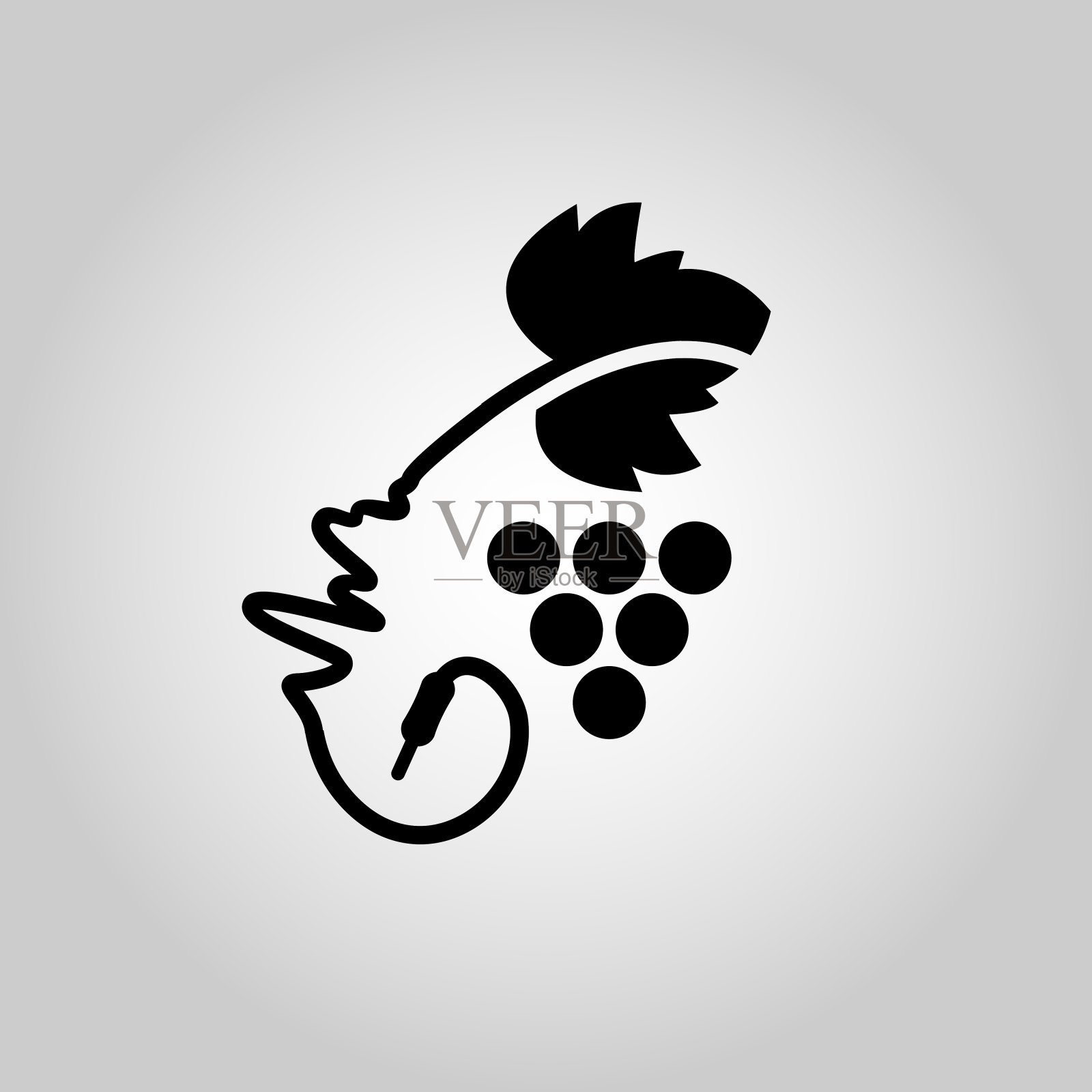 彩色渐变葡萄娱乐音乐或DJ标志与现代设计插画图片素材