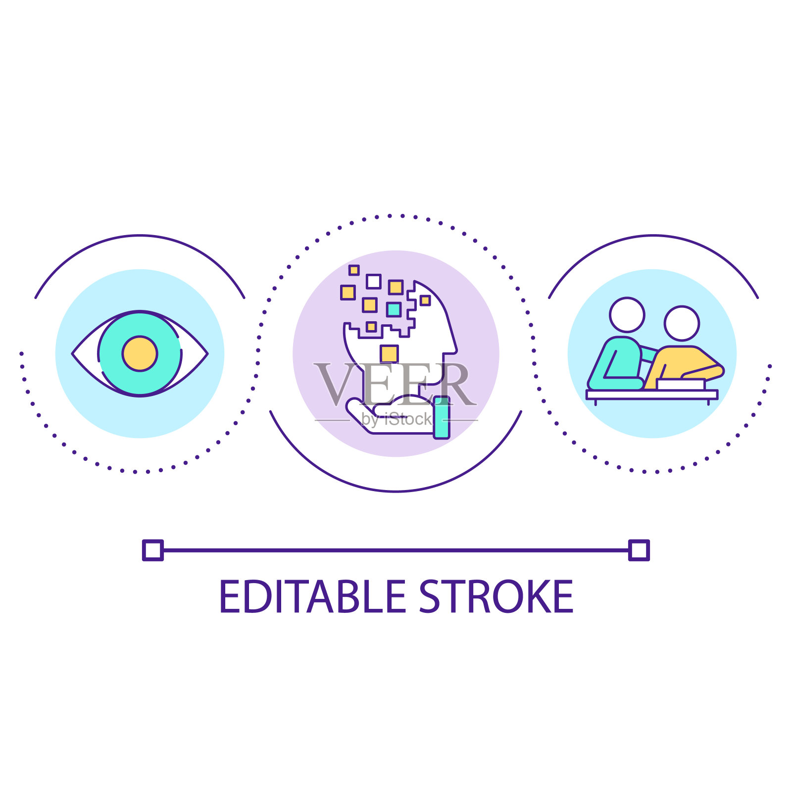 阿尔茨海默病循环概念图标插画图片素材