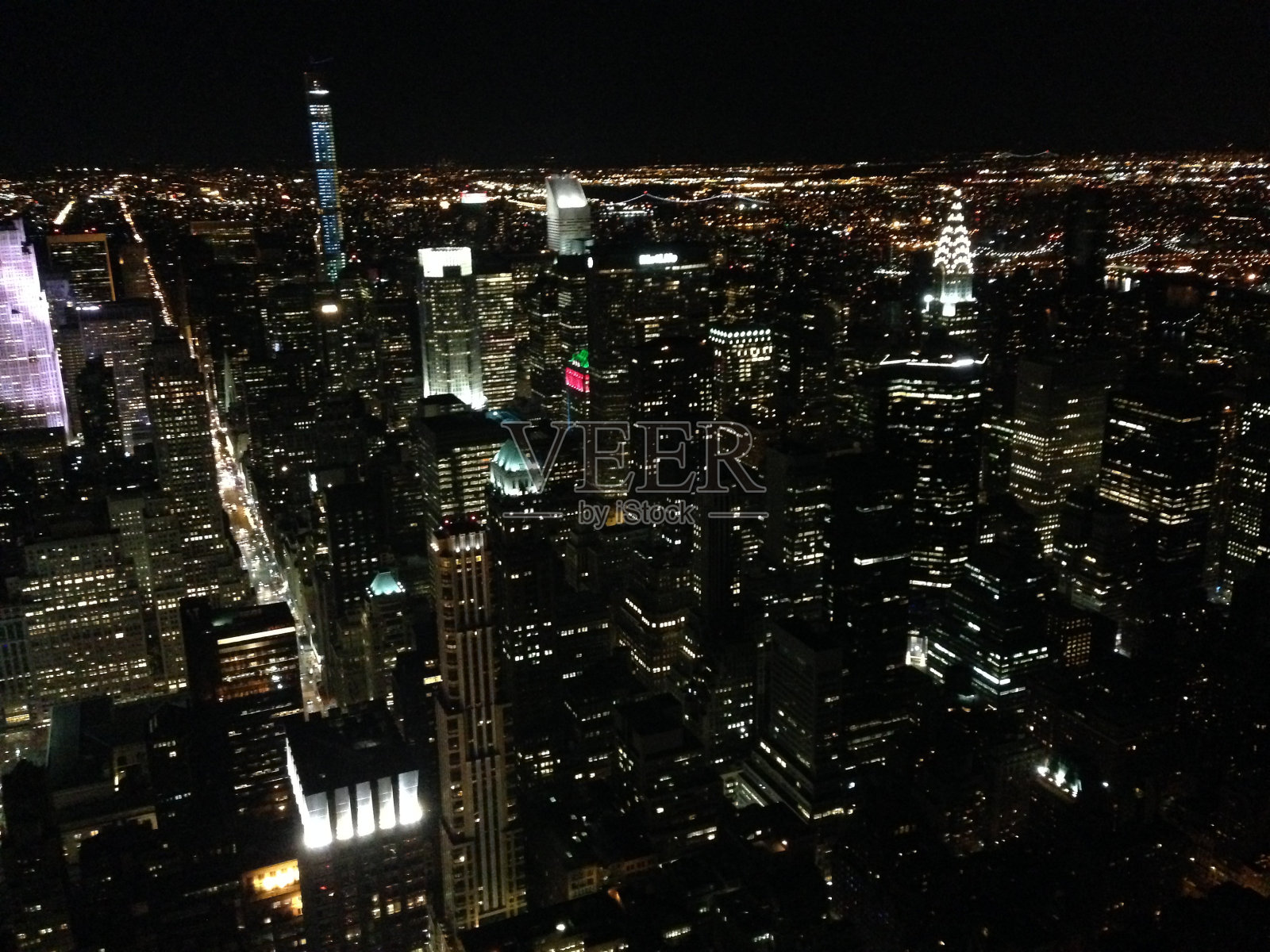 曼哈顿，纽约的夜晚照片摄影图片