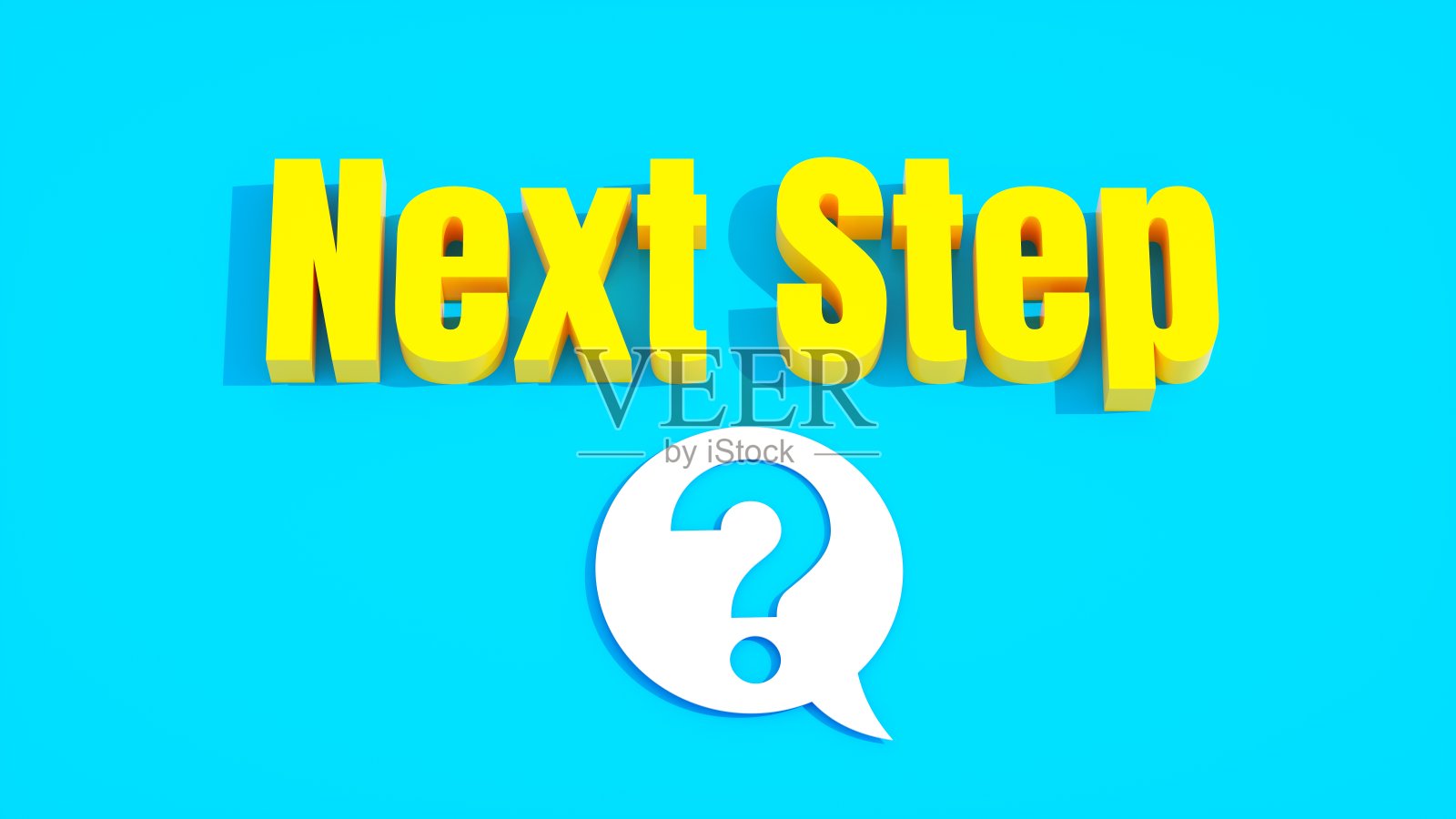 下一步是问号泡泡照片摄影图片