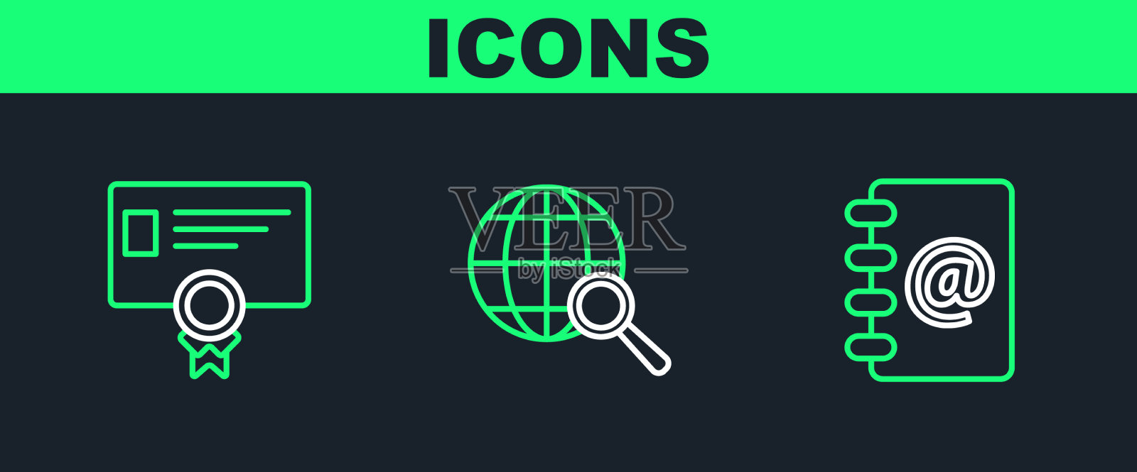 设置行通讯录证书模板和图标素材