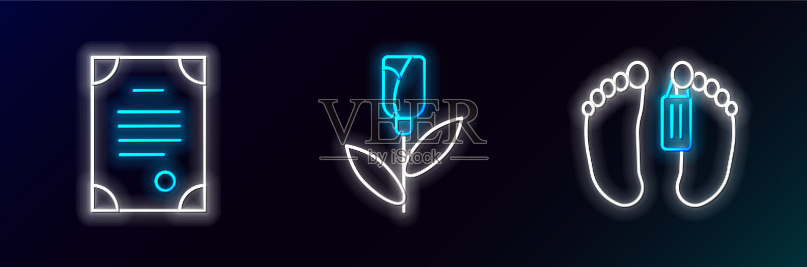 定行尸体死亡证明和花图标素材