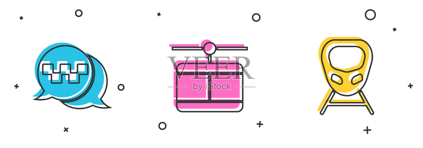 设置出租车、电话、服务、缆车及图标素材