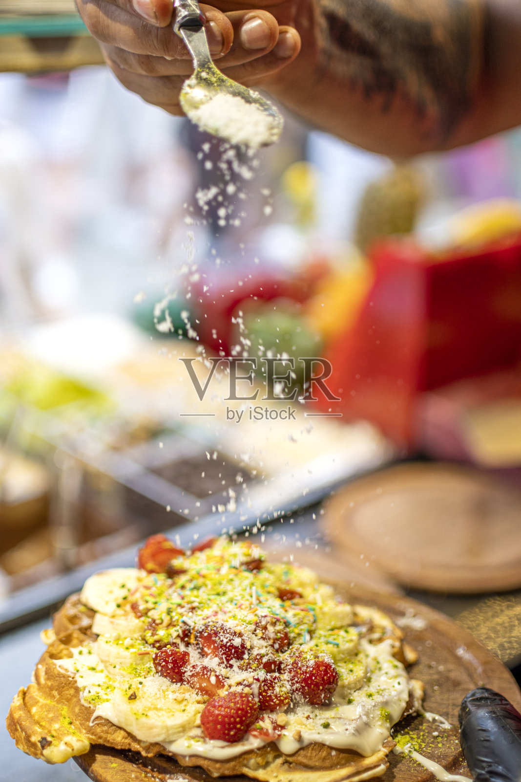 提供美味的华夫饼照片摄影图片