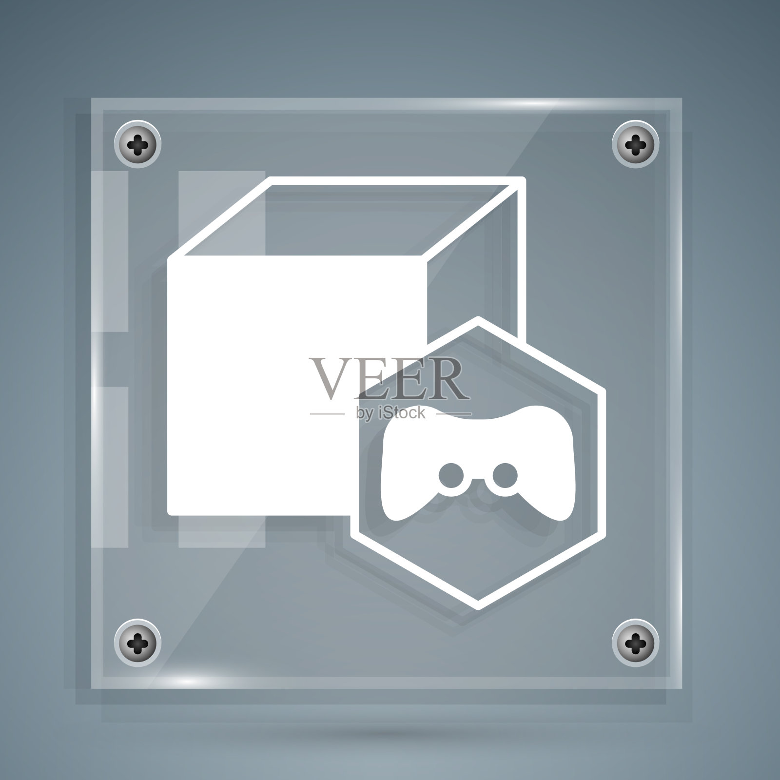 白色NFT数字加密艺术图标隔离在灰色上图标素材