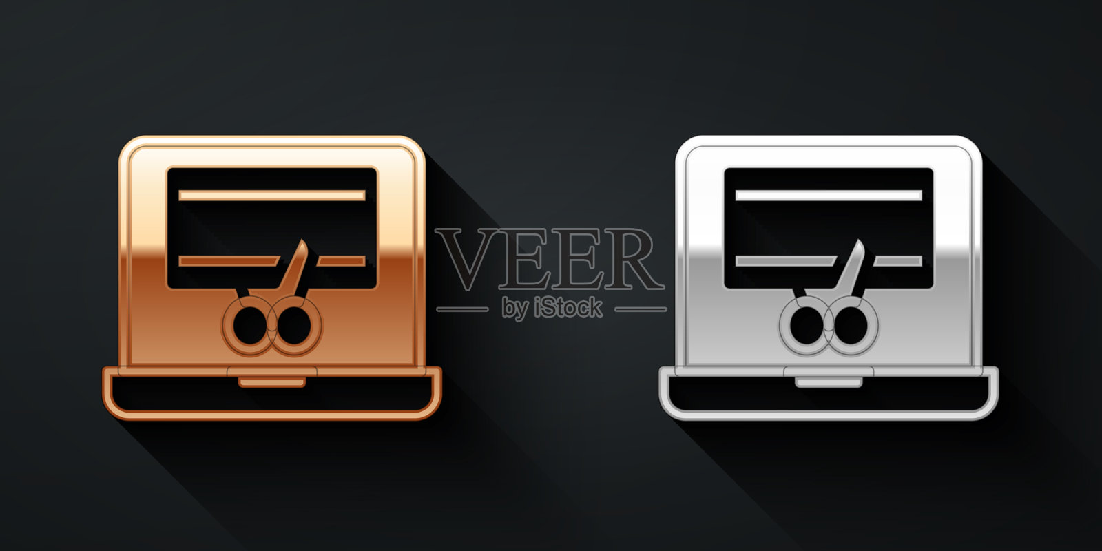 金银视频录像机或编辑器软件图标素材