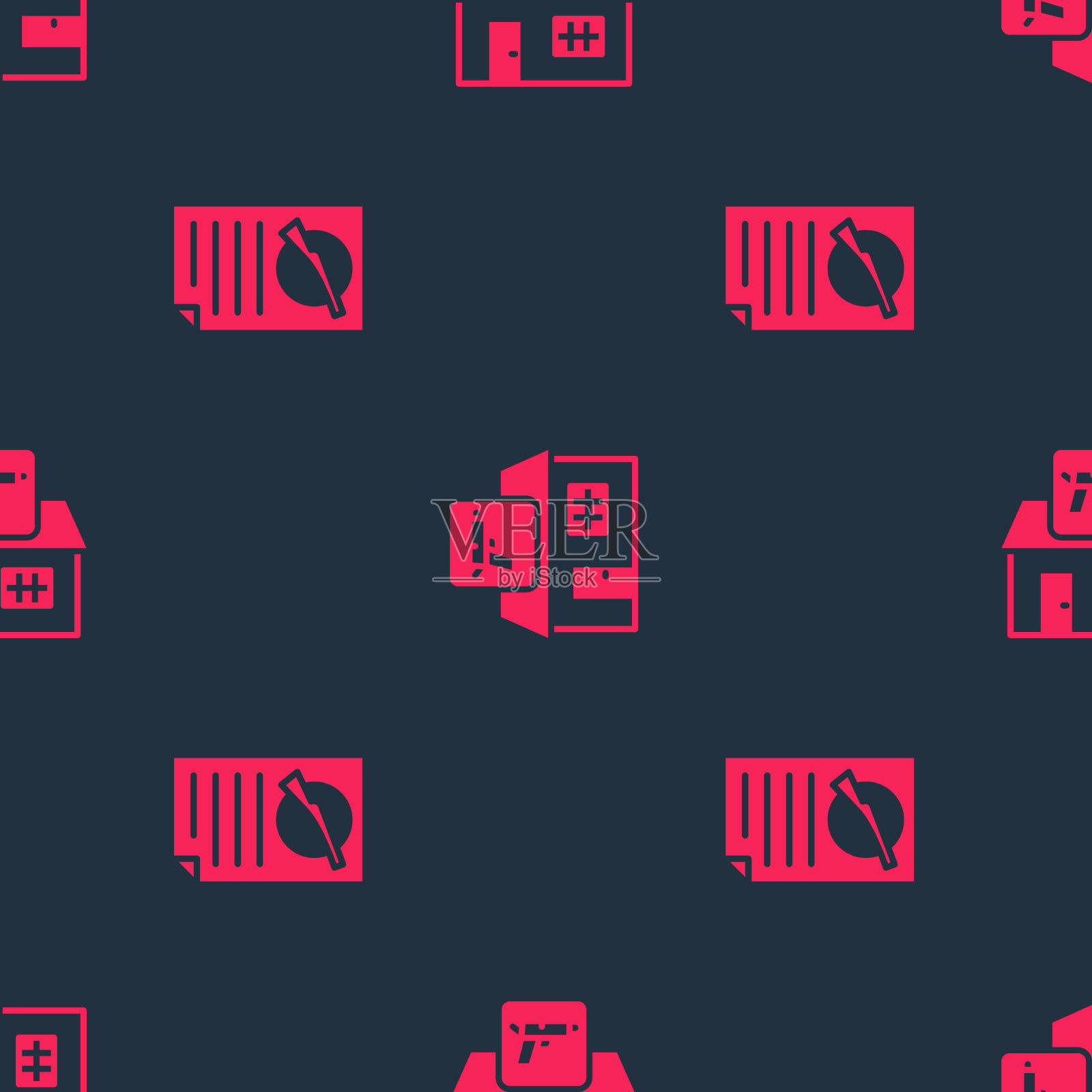 设置枪支许可证和狩猎店图标素材