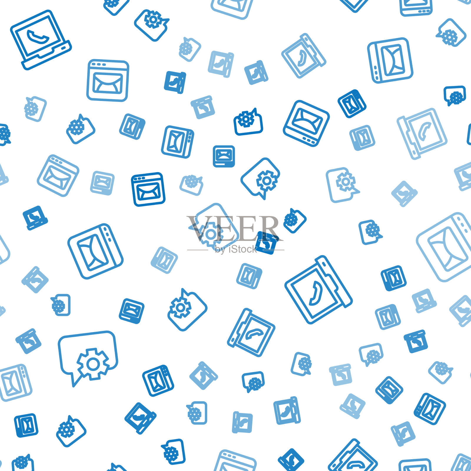 设置热线电话24小时支持和邮件图标素材