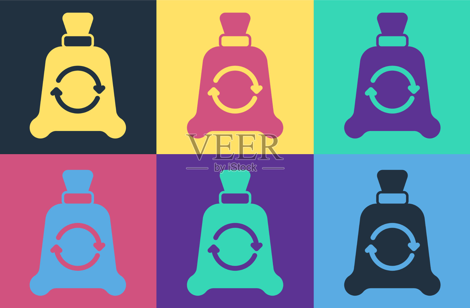 波普艺术垃圾袋回收符号图标图标素材