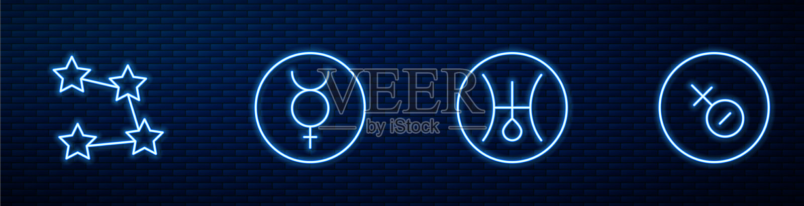 设行符号天王星星座星座插画图片素材