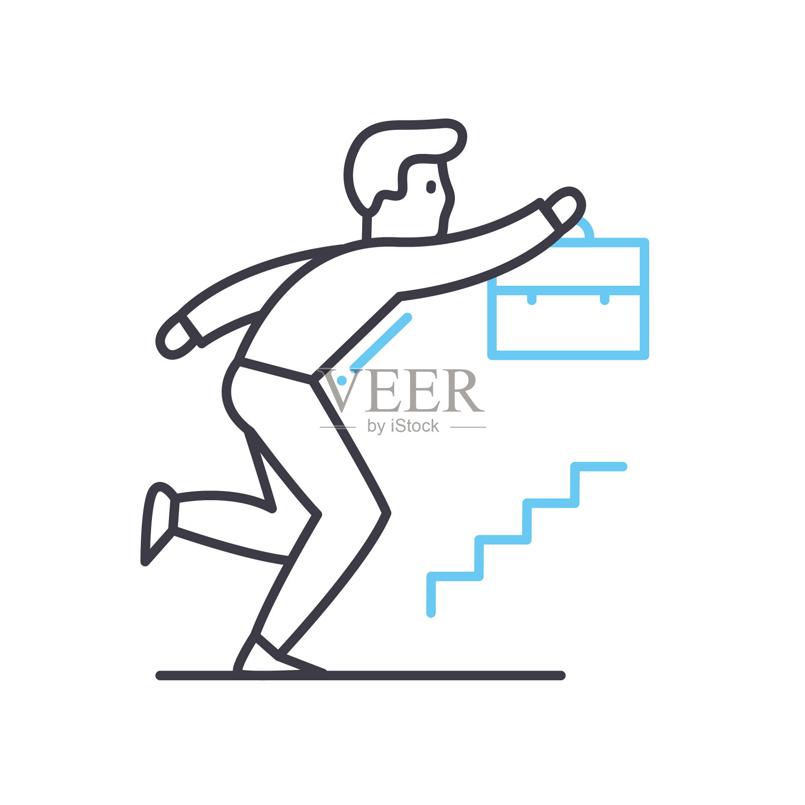 职业道路线图标，轮廓符号，矢量插图，概念符号插画图片素材