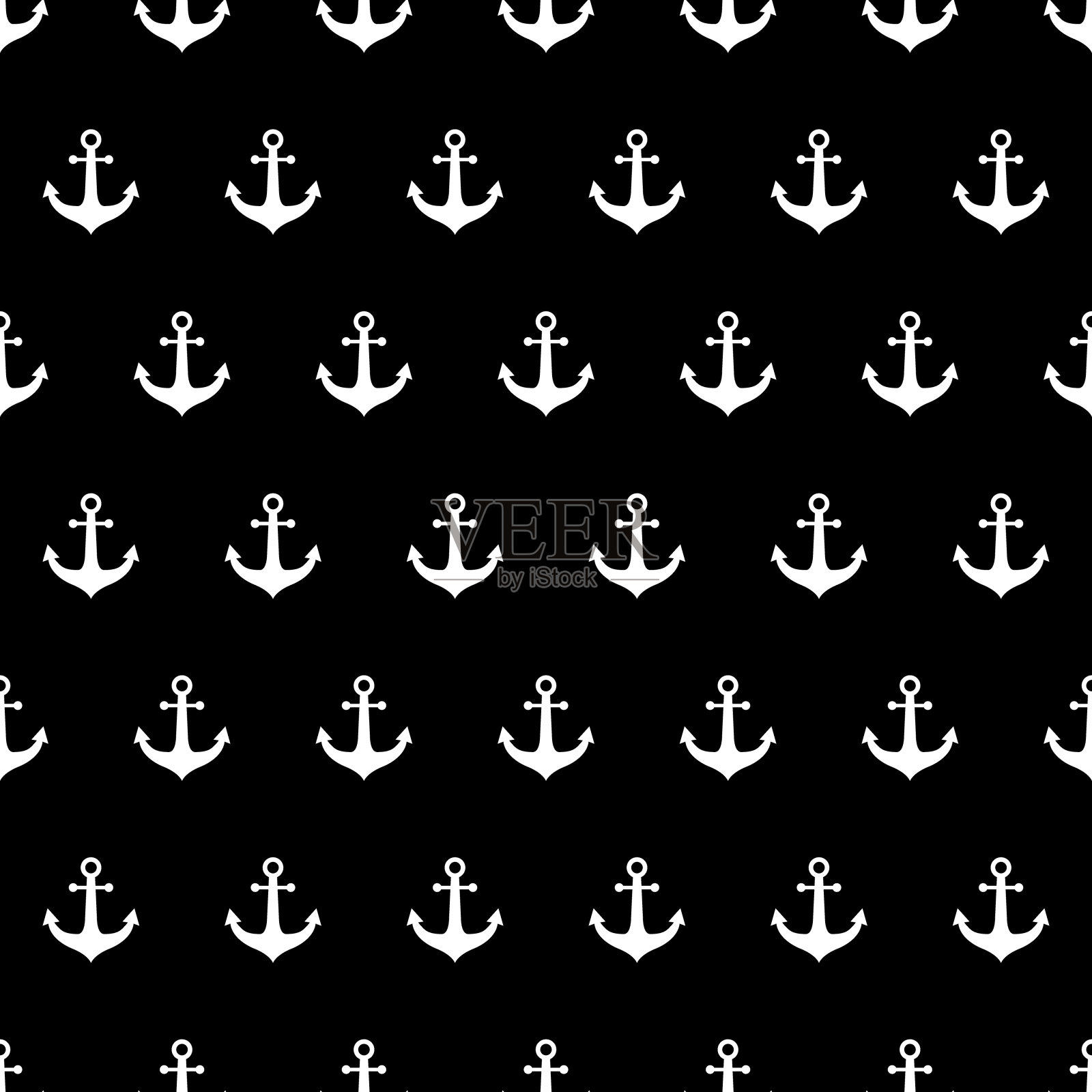 Set Anchor marine旧图标，船舶安全对象元素，矢量插图设计网页插画图片素材