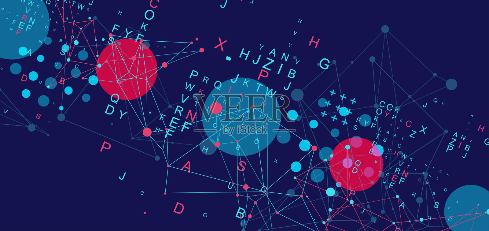 抽象多边形矢量背景与连接点和线。插画图片素材