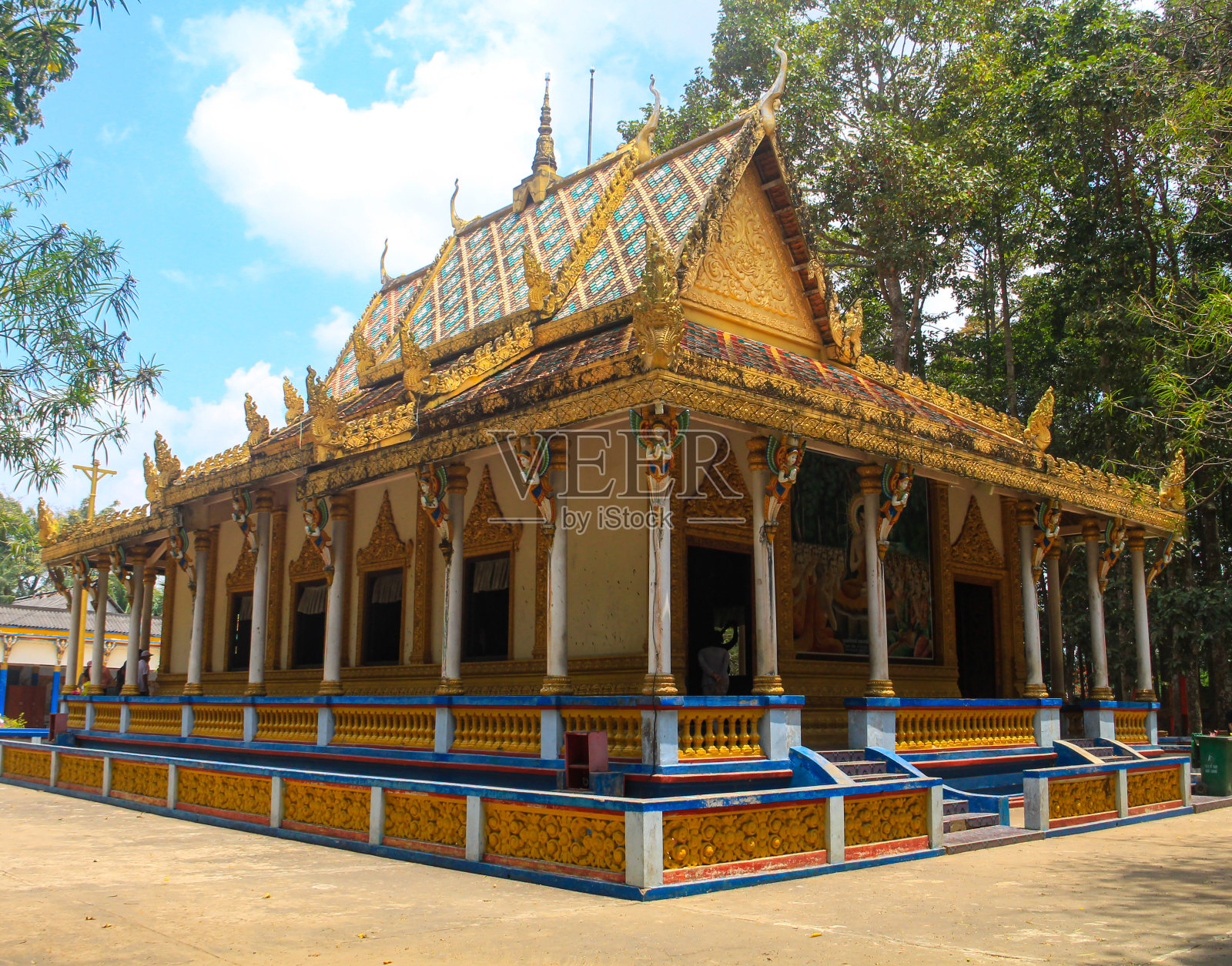 越南西南部的高棉宝塔照片摄影图片