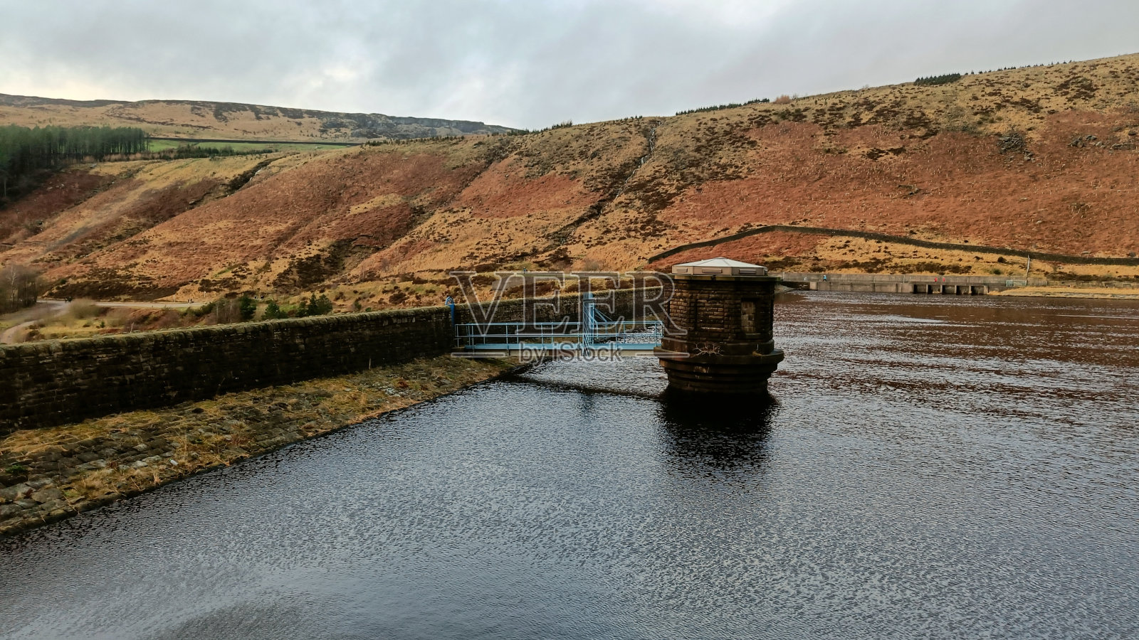 山顶区水塘照片摄影图片
