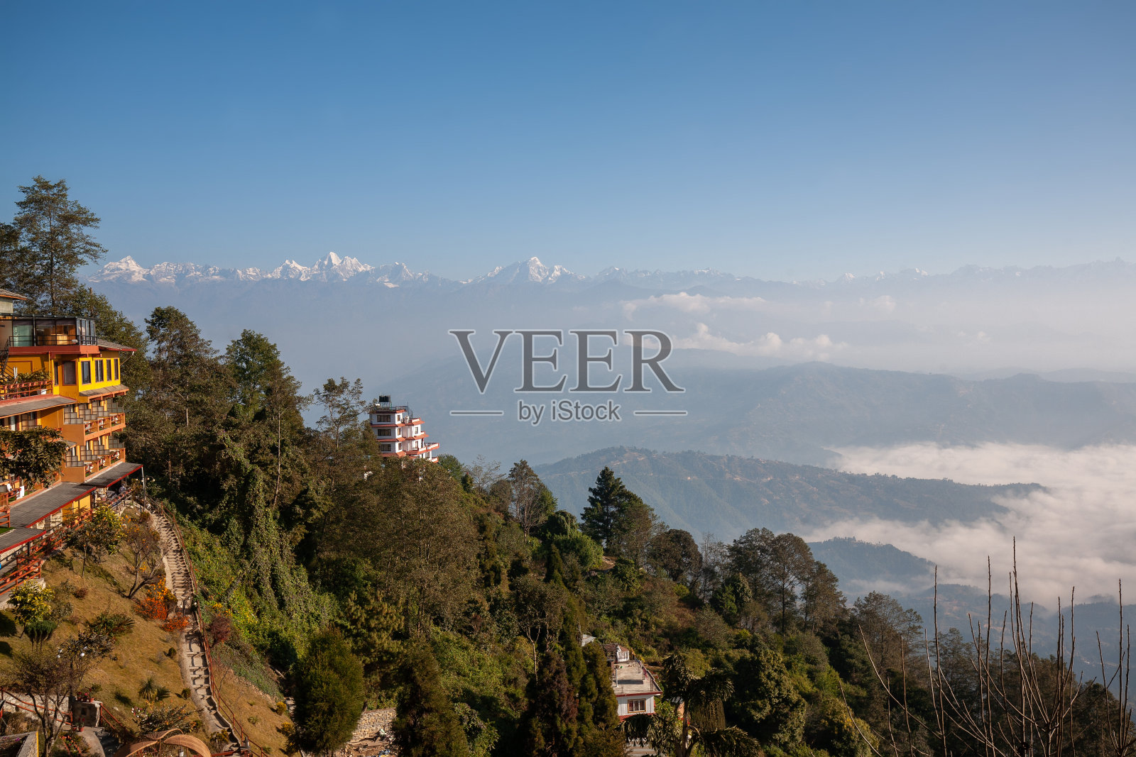 喜马拉雅山脉从尼泊尔的纳加果特开始照片摄影图片