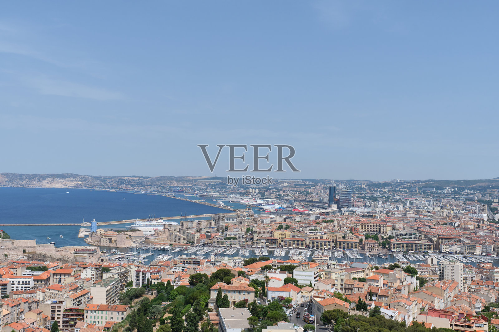 马赛城的景色。法国照片摄影图片