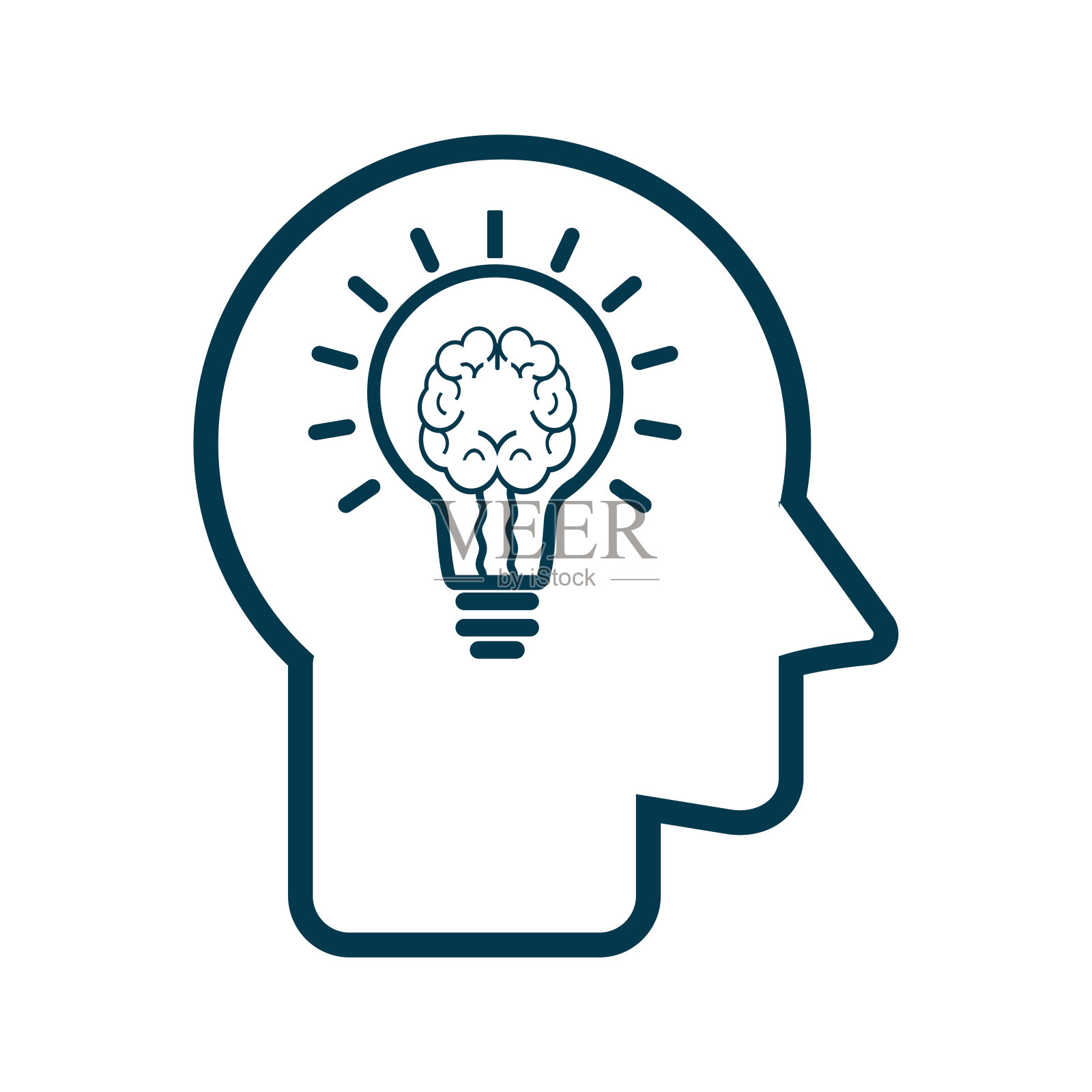 AI头部符号矢量和插图形状，AI符号设计，AI分离线连接和AI备注矢量设计，AI芯片图标矢量插图设计插画图片素材