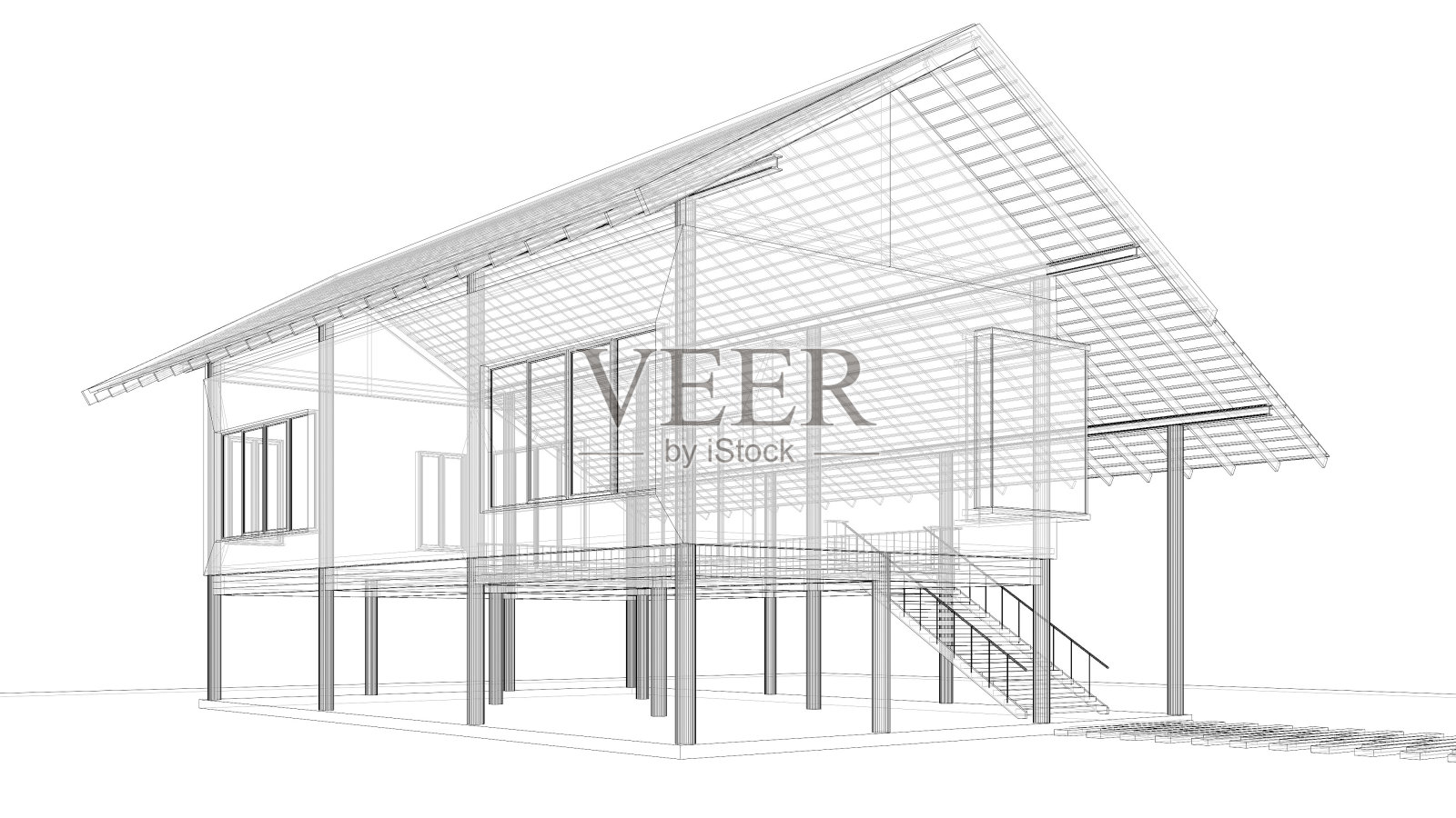 住宅项目三维插图照片摄影图片