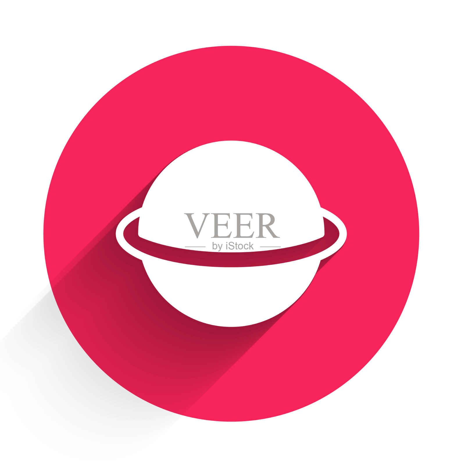 白色行星土星，行星环系统插画图片素材