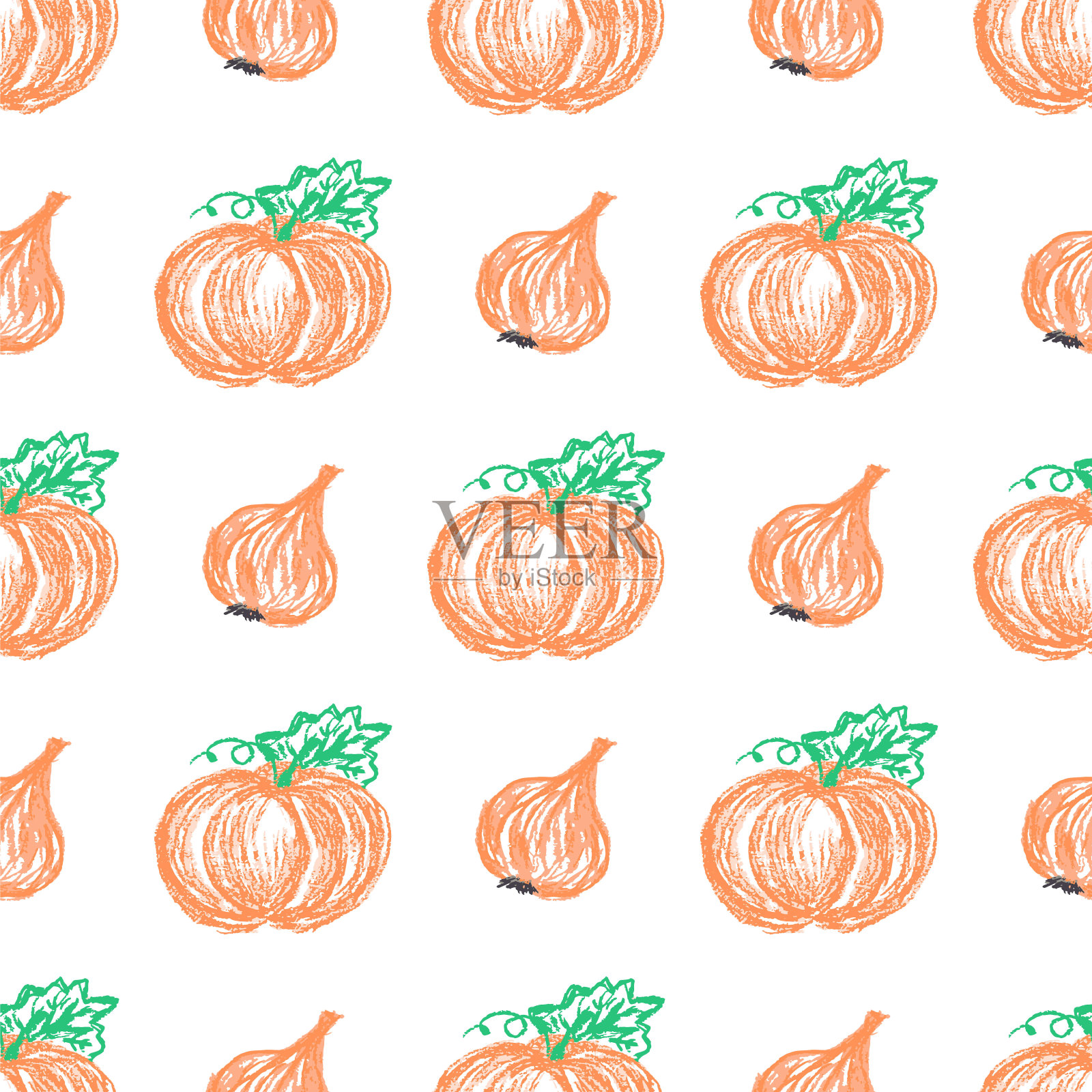 无缝模式。孩子们用蜡笔画画插画图片素材