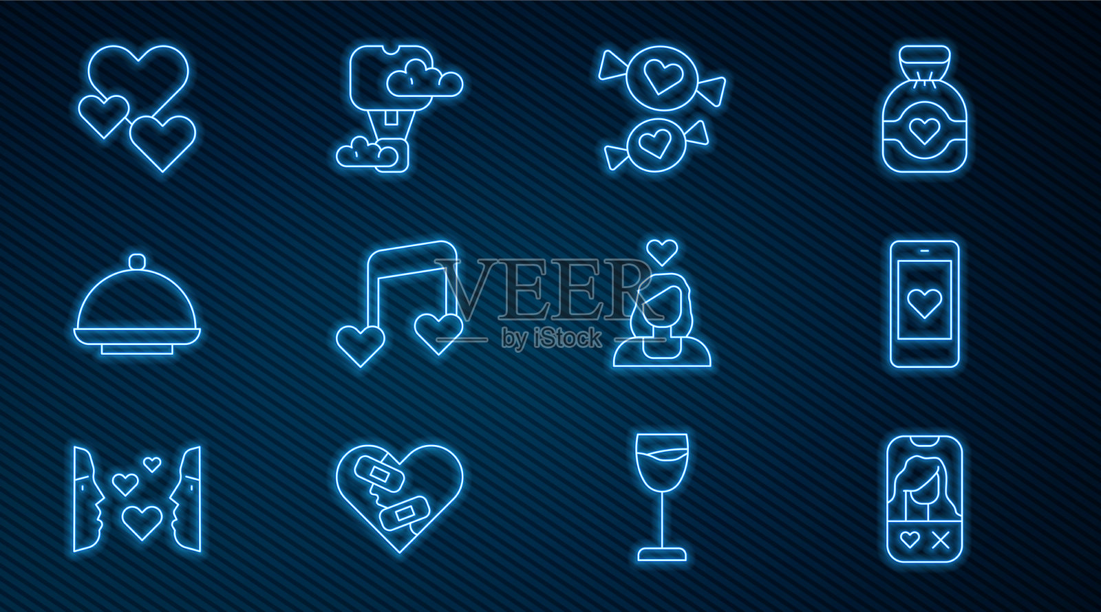 集行相亲app在线手机与心图标素材