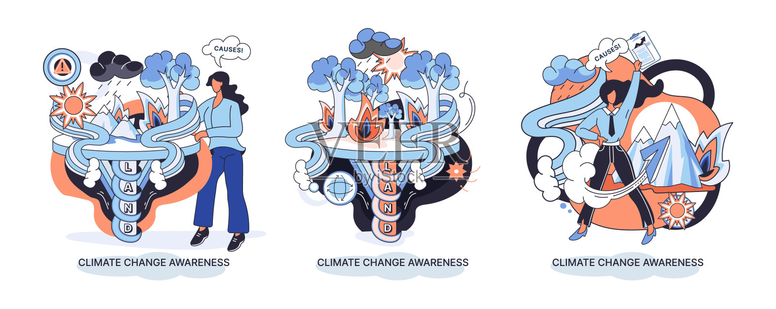创纪录的高浓度二氧化碳大气中的二氧化碳碳足迹及其后果气候变化的原因202107041插画图片素材