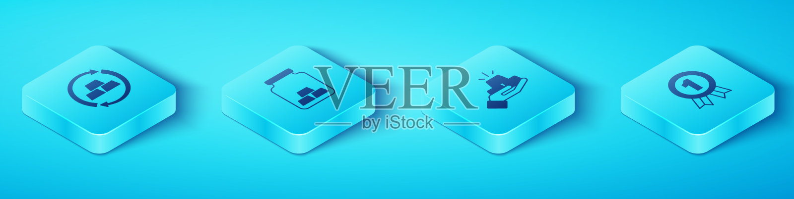 设置等距金兑换金条和奖牌图标素材