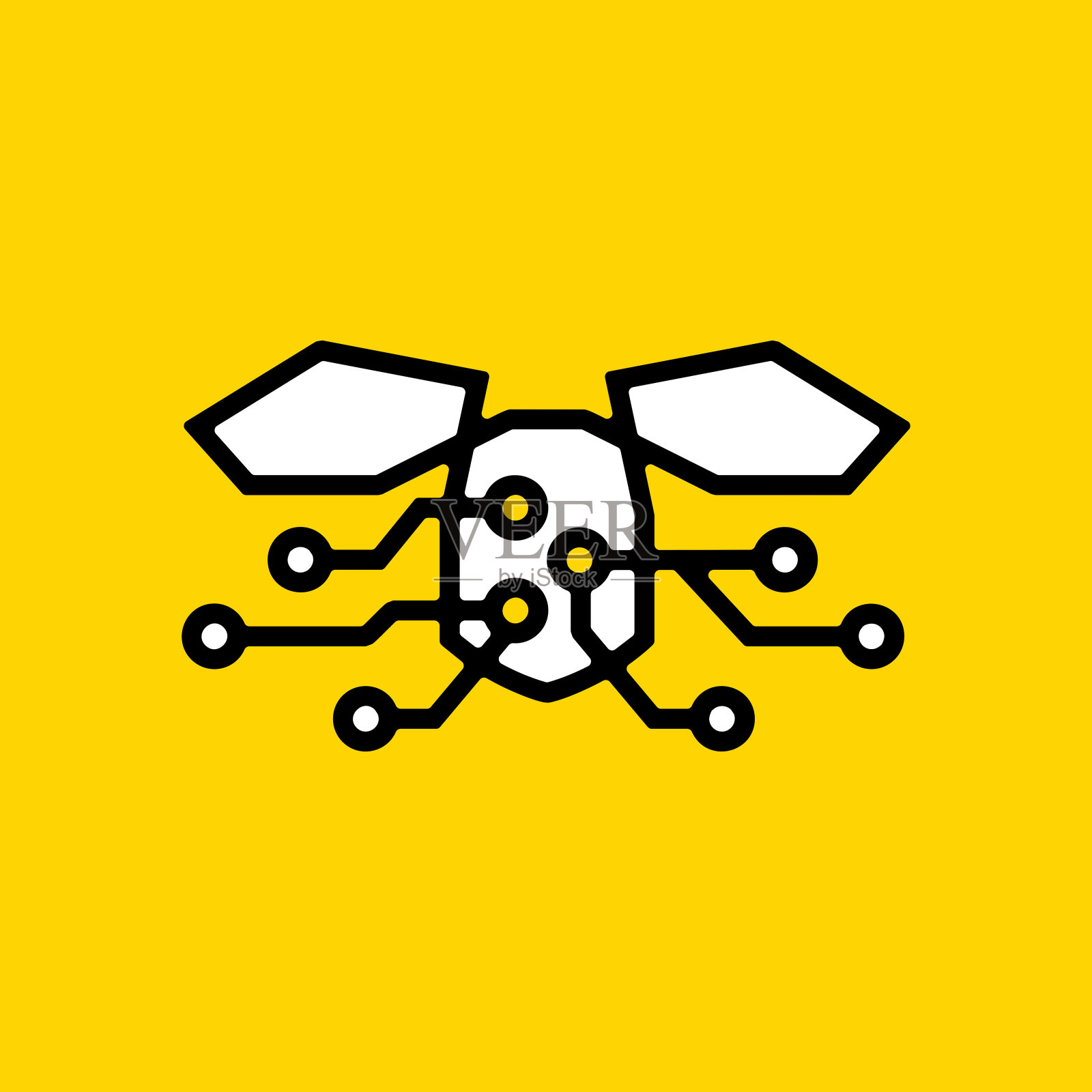 萤火虫技术电路矢量图标说明插画图片素材